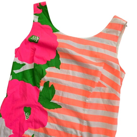 Lilly Pulitzer Sleeveless Delia Dress Sz 4 Sunrise Orange Wild Flowers Sweet Tea - Picture 7 of 7